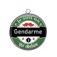 Pendentif Cabochon Argent - je suis un gendarme qui déchire