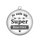 Pendentif Cabochon Argent - je suis un super beau frère
