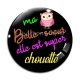 Cabochon Verre - ma belle soeur elle est super chouette
