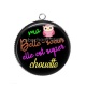 Pendentif Cabochon Argent - ma belle soeur elle est super chouette