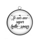 Pendentif Cabochon Argent - je suis une super belle soeur
