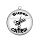 Pendentif Cabochon Argent - super coiffeur