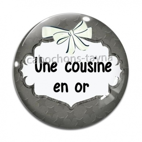 Cabochon Verre - une cousine en or
