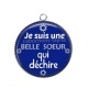 Pendentif Cabochon Argent - je suis belle soeur qui déchire