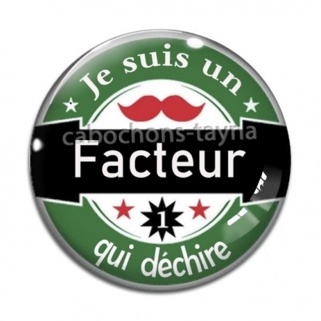 Cabochon Verre - je suis un facteur qui déchire