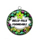Pendentif Cabochon Argent - belle fille formidable