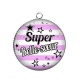 Pendentif Cabochon Argent - super belle soeur
