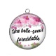 Pendentif Cabochon Argent - une belle soeur formidable
