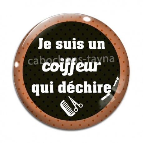 Cabochon Verre - coiffeur qui déchire