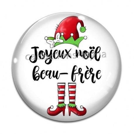 Cabochon Verre - joyeux noël beau frère