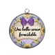 Pendentif Cabochon Argent - une belle soeur formidable