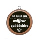 Pendentif Cabochon Argent - coiffeur qui déchire
