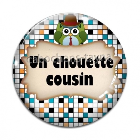 Cabochon Verre - un chouette cousin