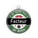 Pendentif Cabochon Argent - je suis un facteur qui déchire