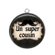 Pendentif Cabochon Argent - un super cousin