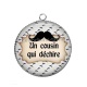 Pendentif Cabochon Argent - un cousin qui déchire