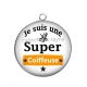Pendentif Cabochon Argent - je suis une super coiffeuse