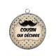 Pendentif Cabochon Argent - cousin qui déchire