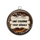 Pendentif Cabochon Argent - une cousine trop géniale