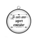 Pendentif Cabochon Argent - je suis une super cousine