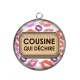 Pendentif Cabochon Argent - une cousine qui déchire