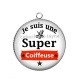 Pendentif Cabochon Argent - je suis une super coiffeuse