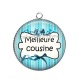Pendentif Cabochon Argent - meilleure cousine