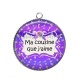 Pendentif Cabochon Argent - ma cousine que j'aime