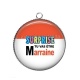 Pendentif Cabochon Argent - surprise tu vas être marraine