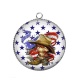 Pendentif Cabochon Argent - botte chapeau country