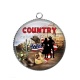 Pendentif Cabochon Argent - country