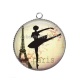 Pendentif Cabochon Argent - danseuse