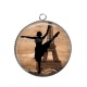 Pendentif Cabochon Argent - danseuse