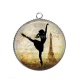 Pendentif Cabochon Argent - danseuse