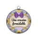 Pendentif Cabochon Argent - une cousine formidable