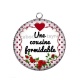 Pendentif Cabochon Argent - une cousine formidable
