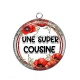 Pendentif Cabochon Argent - une super cousine
