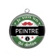 Pendentif Cabochon Argent - je suis un peintre qui déchire