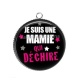 Pendentif Cabochon Argent - je suis une mamie qui déchire