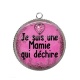 Pendentif Cabochon Argent - je suis une mamie qui déchire