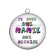 Pendentif Cabochon Argent - je suis une mamie qui déchire