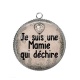 Pendentif Cabochon Argent - je suis une mamie qui déchire