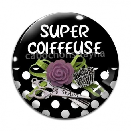 Cabochon Verre - super coiffeuse