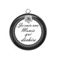 Pendentif Cabochon Argent - je suis une mamie qui déchire