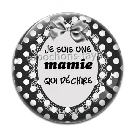 Cabochon Verre - je suis une mamie qui déchire