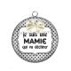 Pendentif Cabochon Argent - je suis une mamie qui déchire