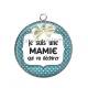 Pendentif Cabochon Argent - je suis une mamie qui déchire
