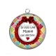 Pendentif Cabochon Argent - je suis une mamie qui déchire
