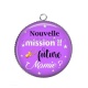 Pendentif Cabochon Argent - nouvelle mission future mamie