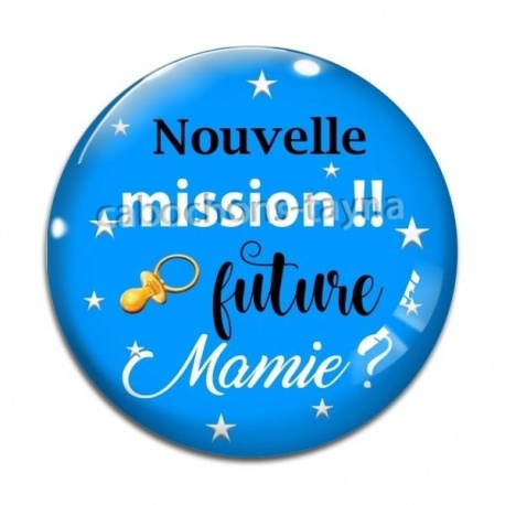 Cabochon Verre - nouvelle mission future mamie